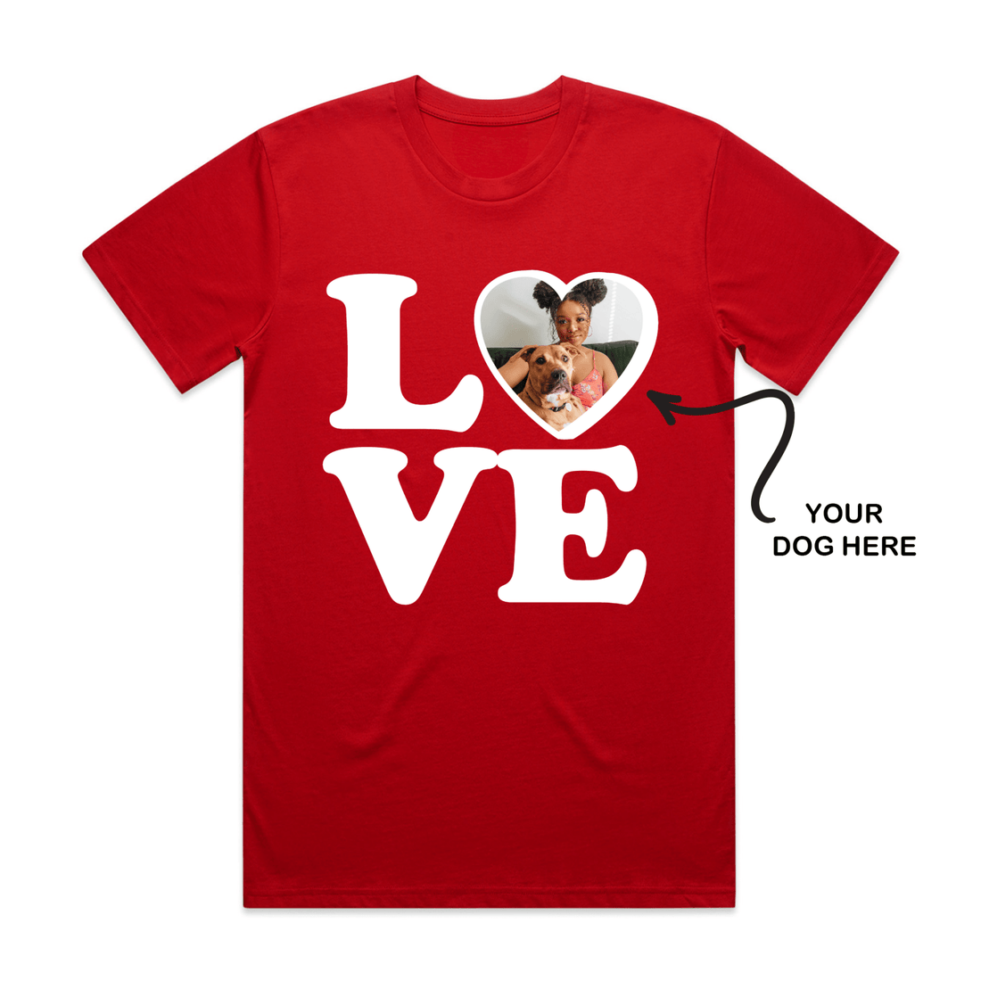 Your Dog Here - Big Love - Uni - Sex Crewneck Tee - Puppies Make Me Happy