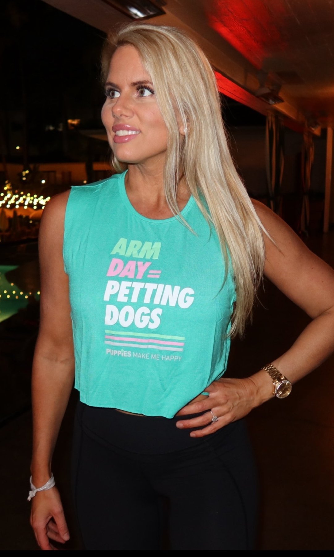 Arm Day Crop Top | Gift for Dog Lovers & Dog Moms - Puppies Make Me Happy