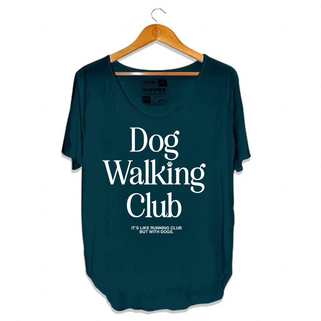 Dog Walking Club | Scoop Neck Weekend Tee | Gifts for Dog Walkers - Puppies Make Me Happy