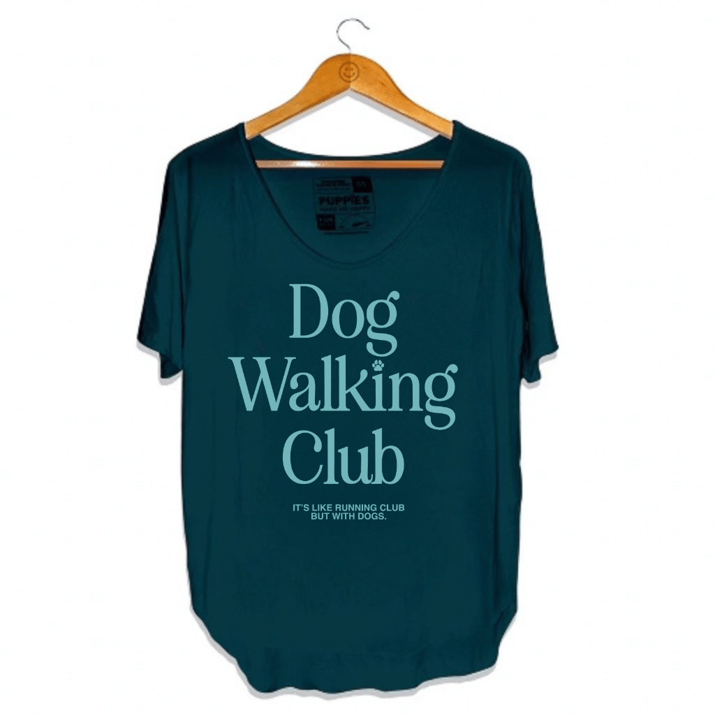 Dog Walking Club | Scoop Neck Weekend Tee | Gifts for Dog Walkers - Puppies Make Me Happy