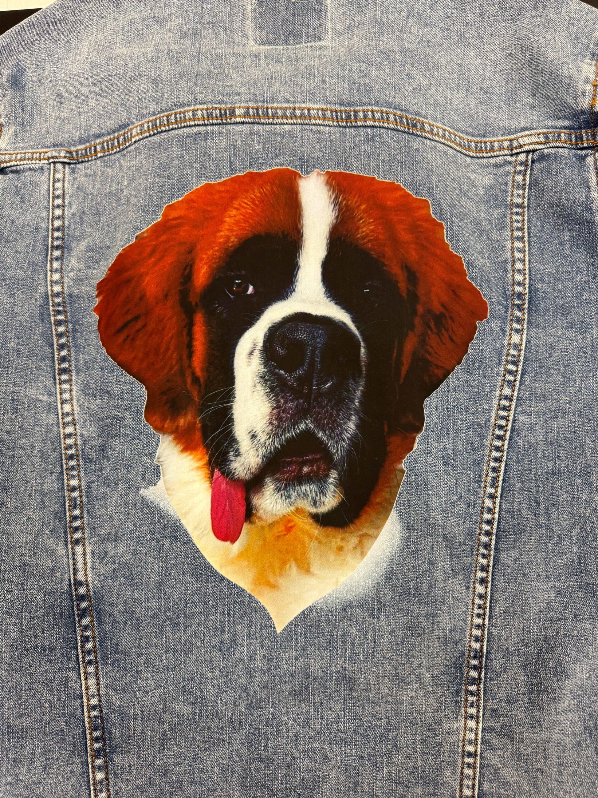 Your Dog Here | Custom Your Dog's Face | Uni - Sex Denim Jean Jacket - Puppies Make Me Happy