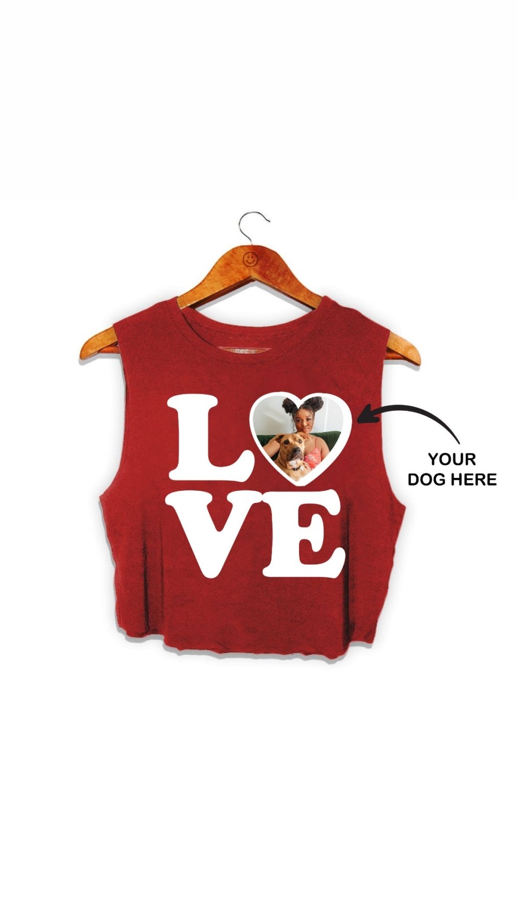 Your Dog Here | Big Love Crop Tank | Custom Valentine’s Present for Dog Owners - Puppies Make Me Happy