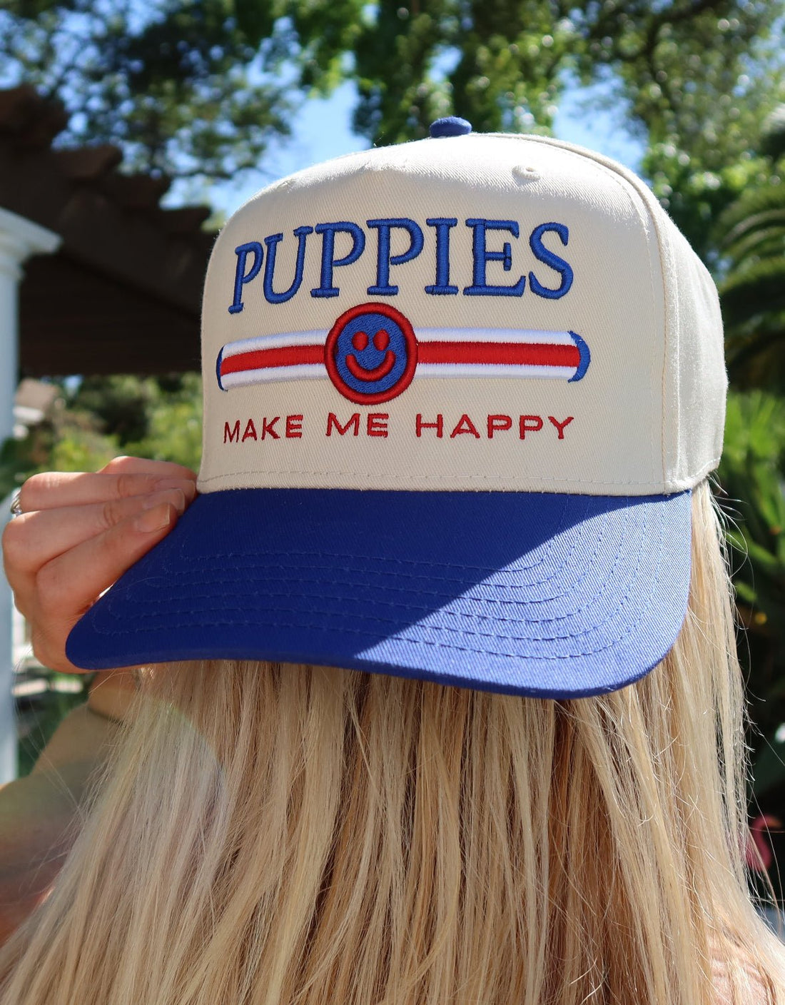4th of July Red, White & Blue | 3D Puff Snapback Hat | Gift for Dog Owner - Puppies Make Me Happy