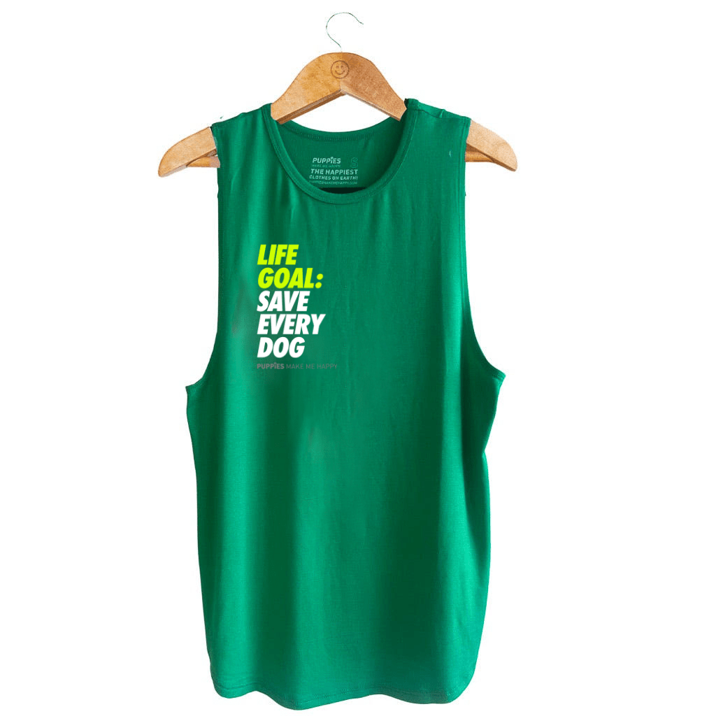 Life Goal: Save Every Dog Tank | Gift for Dog Lovers - Puppies Make Me Happy