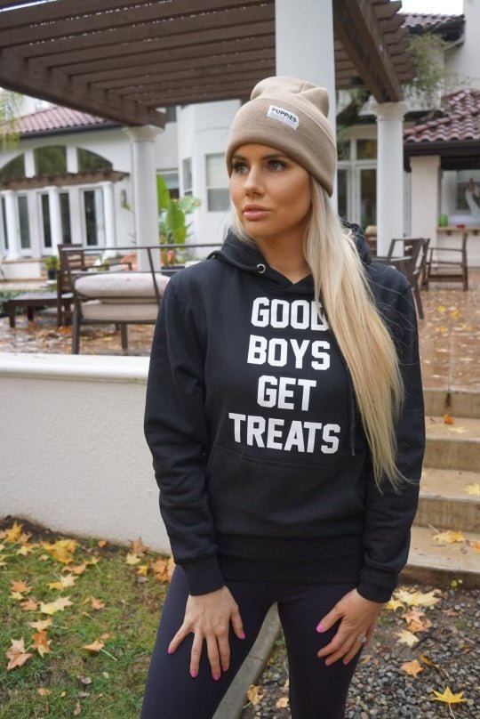 Good Boys Get Treats Hoodie | Gift for Dog Lovers | Front & Back Prints - Puppies Make Me Happy