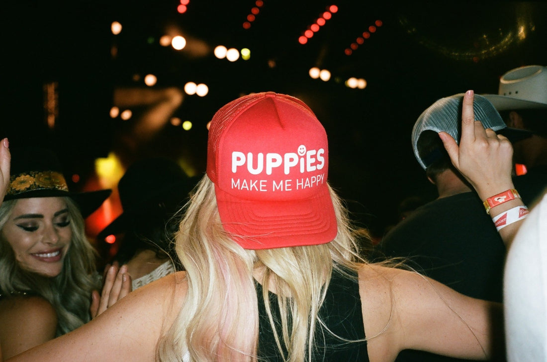 Company Cap | Anniversary Trucker - Puppies Make Me Happy