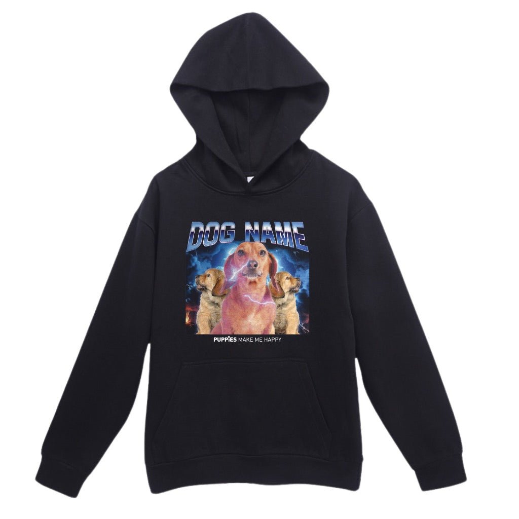 Your Dog Here - Vintage Hip Hop - Hoodie - Puppies Make Me Happy