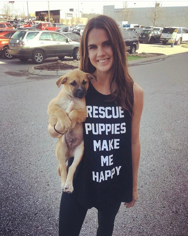 Rescue Puppies Make Me Happy Tank | Gift for Dog Moms - Puppies Make Me Happy