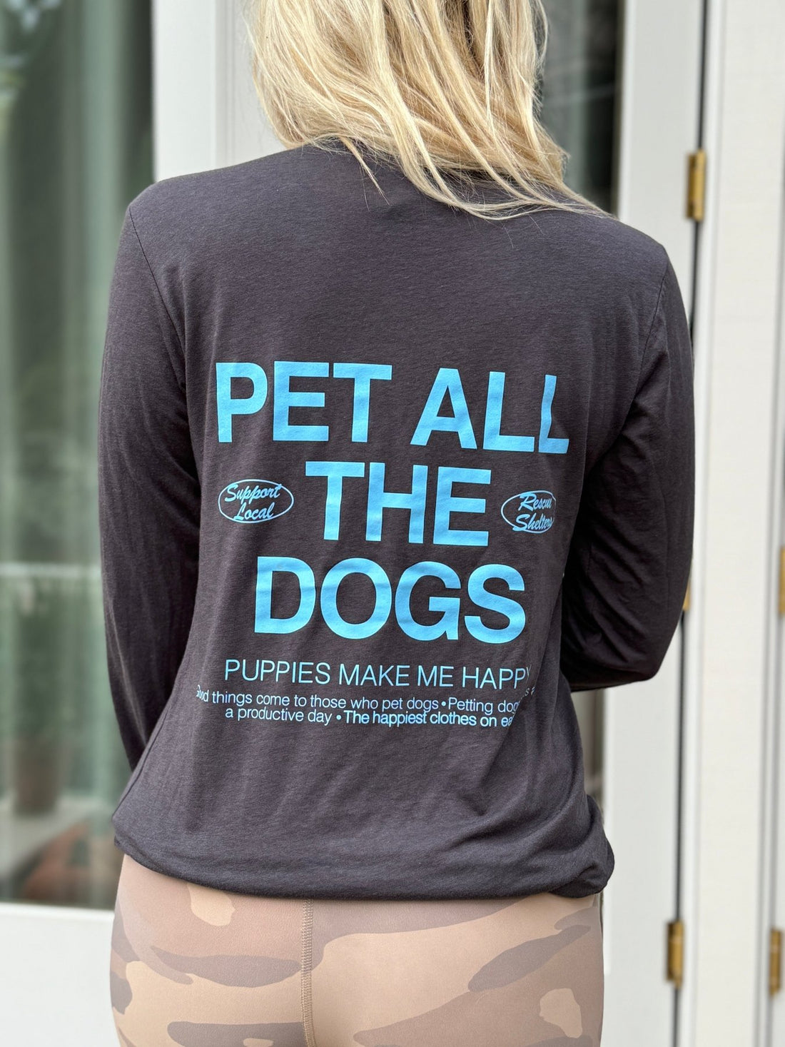 Pet All The Dogs 2.0 | Uni - Sex Long Sleeve Tee - Puppies Make Me Happy