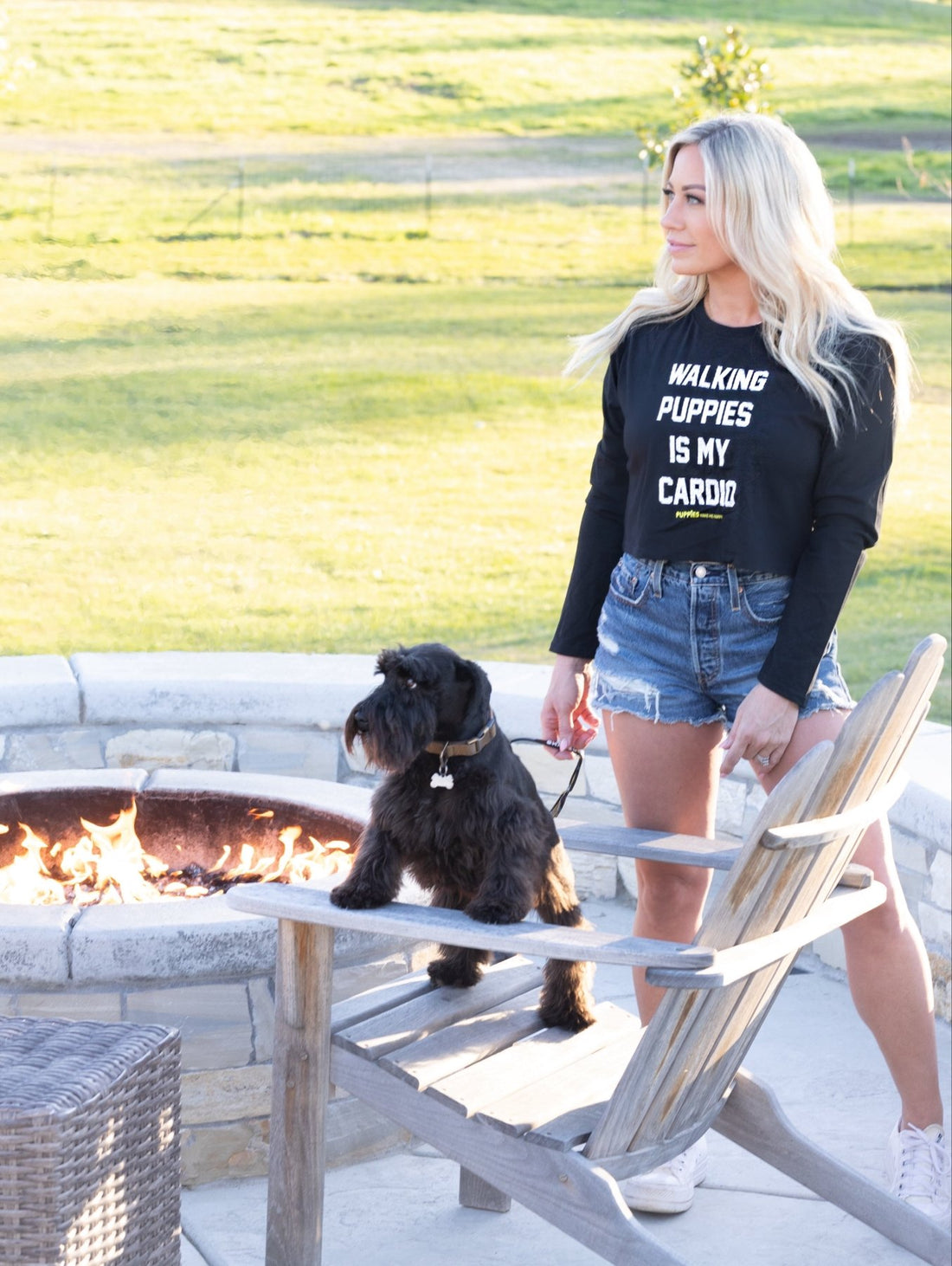 Walking Puppies is My Cardio Leopard Crop Top | Gift for Dog Moms - Puppies Make Me Happy