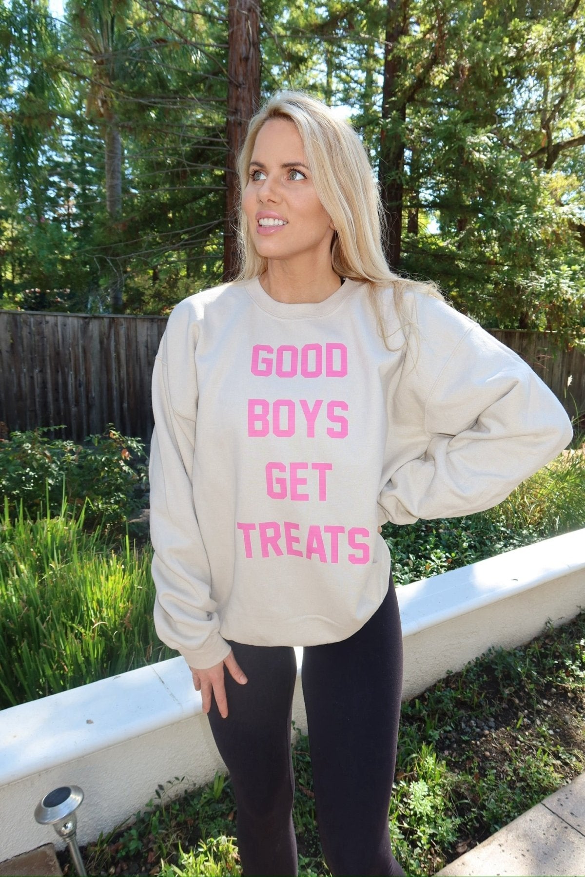 Good Boys Get Treats | Pink Font | Unisex Sweatshirt - Puppies Make Me Happy