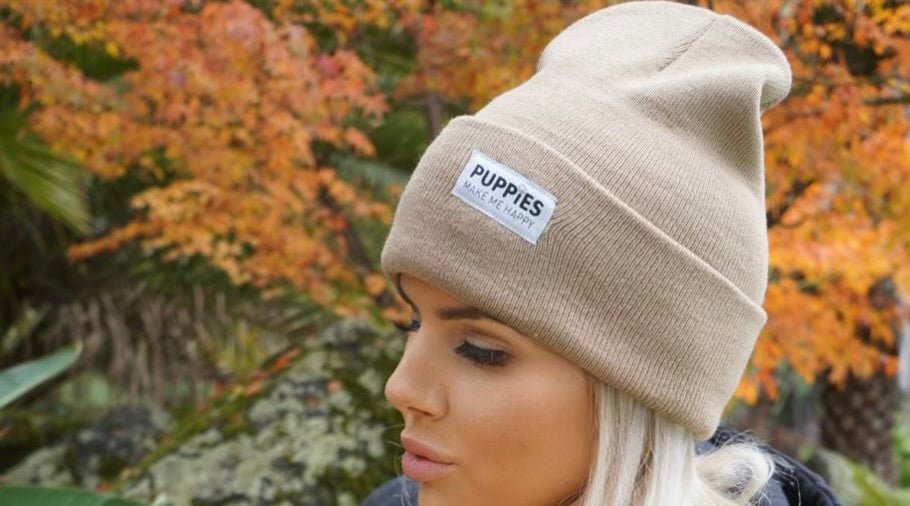 Company Label Beanie - Puppies Make Me Happy