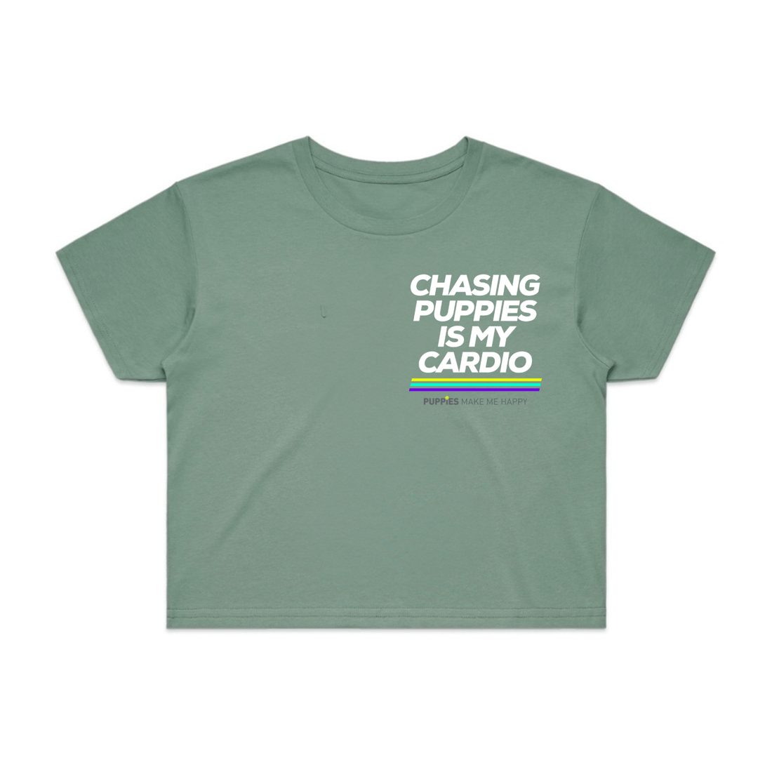 Chasing Puppies is my Cardio | Crop Tee - Puppies Make Me Happy