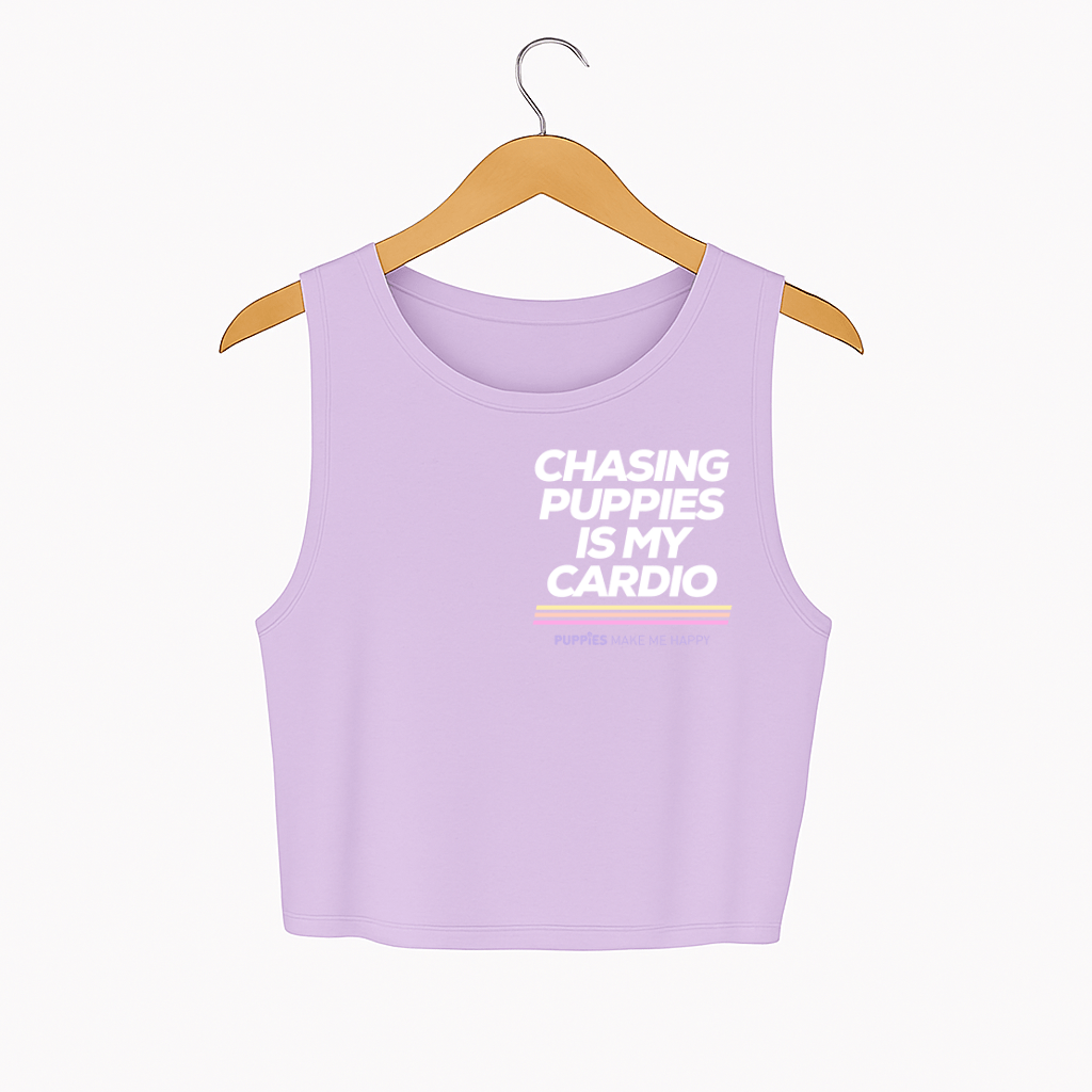 Chasing Puppies is My Cardio Crop Tank | Gift for Dog Moms - Puppies Make Me Happy