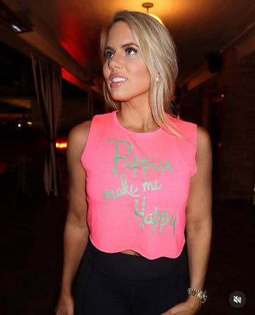 Puppies Hills Hotel | Women’s Crop Tank - Puppies Make Me Happy