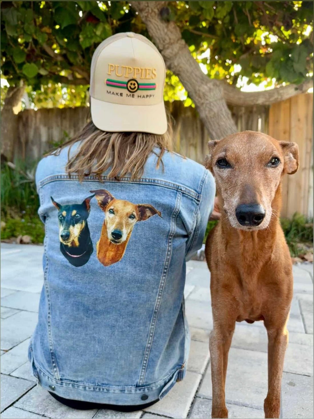 Your Dog Here | Custom Your Dog's Face | Uni - Sex Denim Jean Jacket - Puppies Make Me Happy