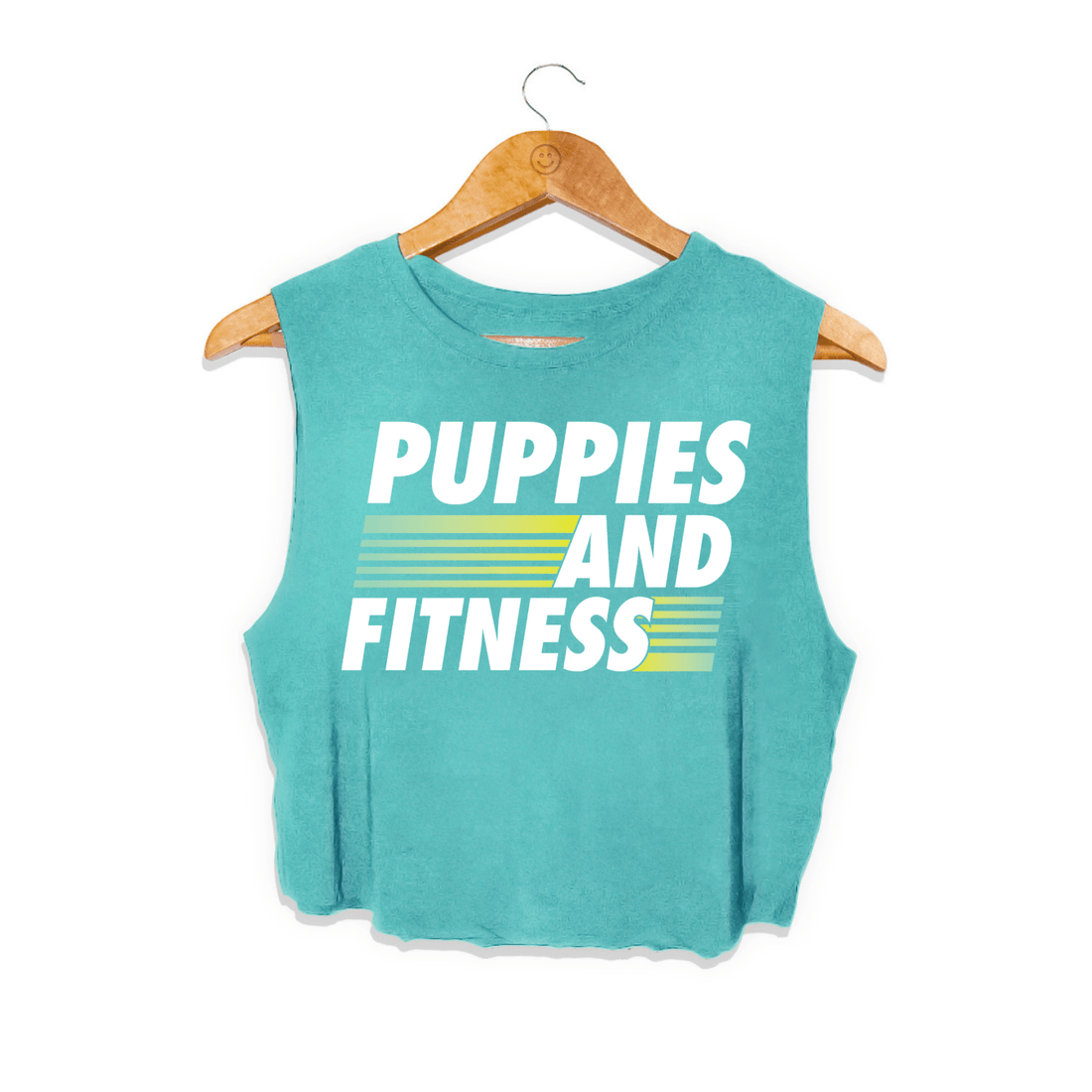 Fitness Club Logo | Crop Tank - Puppies Make Me Happy