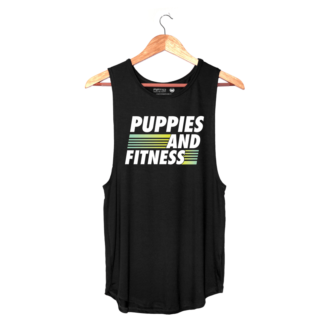 Fitness Club Logo | Women's Sleeveless Tank | Made in USA - Puppies Make Me Happy