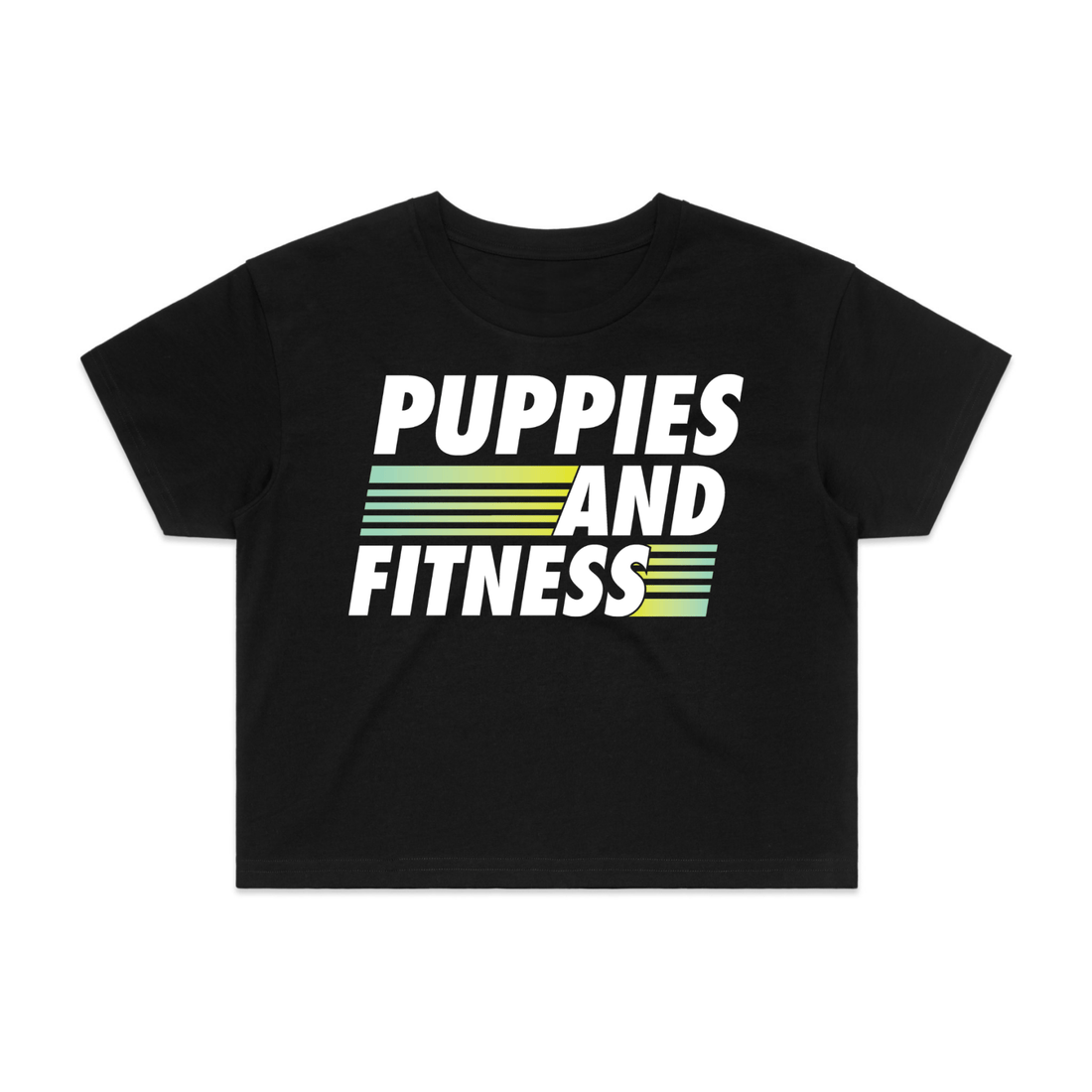 Fitness Club Logo | Crop Tee - Puppies Make Me Happy