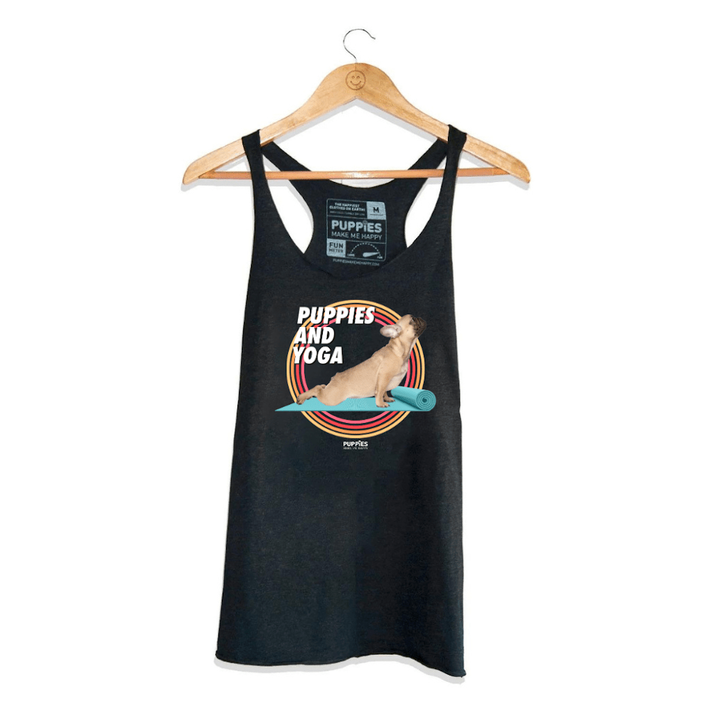 Puppies & Yoga Mat Tank | Gift for Yoga Dog Moms - Puppies Make Me Happy