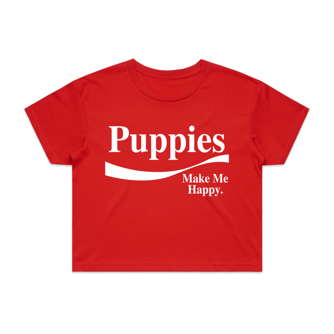 Enjoy Puppies Make Me Happy Crop Top | Gift for Dog Lovers - Puppies Make Me Happy