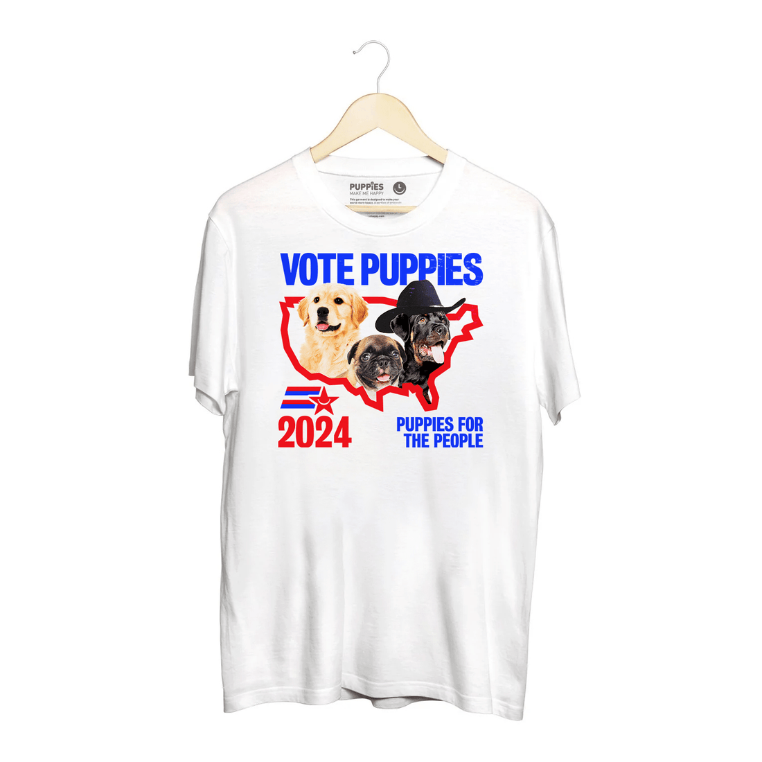 Vote Puppies 2024 | Uni - Sex Tee - Puppies Make Me Happy