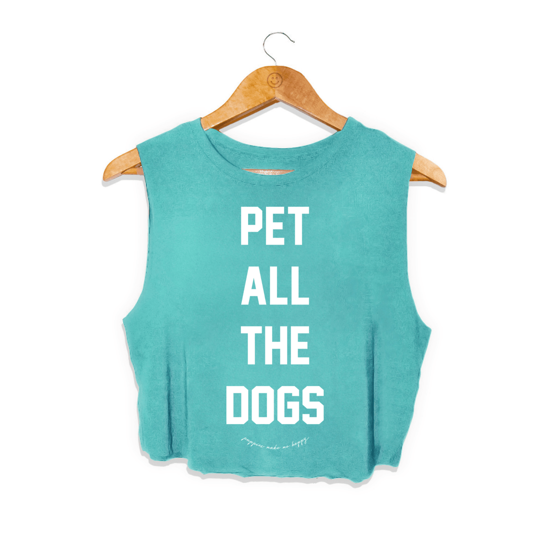 Pet All The Dogs | Women's Crop Top - Puppies Make Me Happy