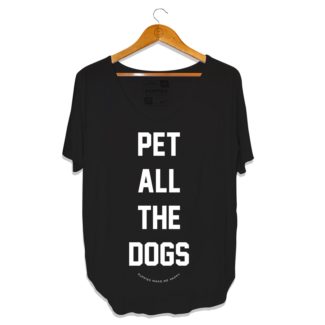 Pet All The Dogs | Scoop Neck Weekend Tee - Puppies Make Me Happy