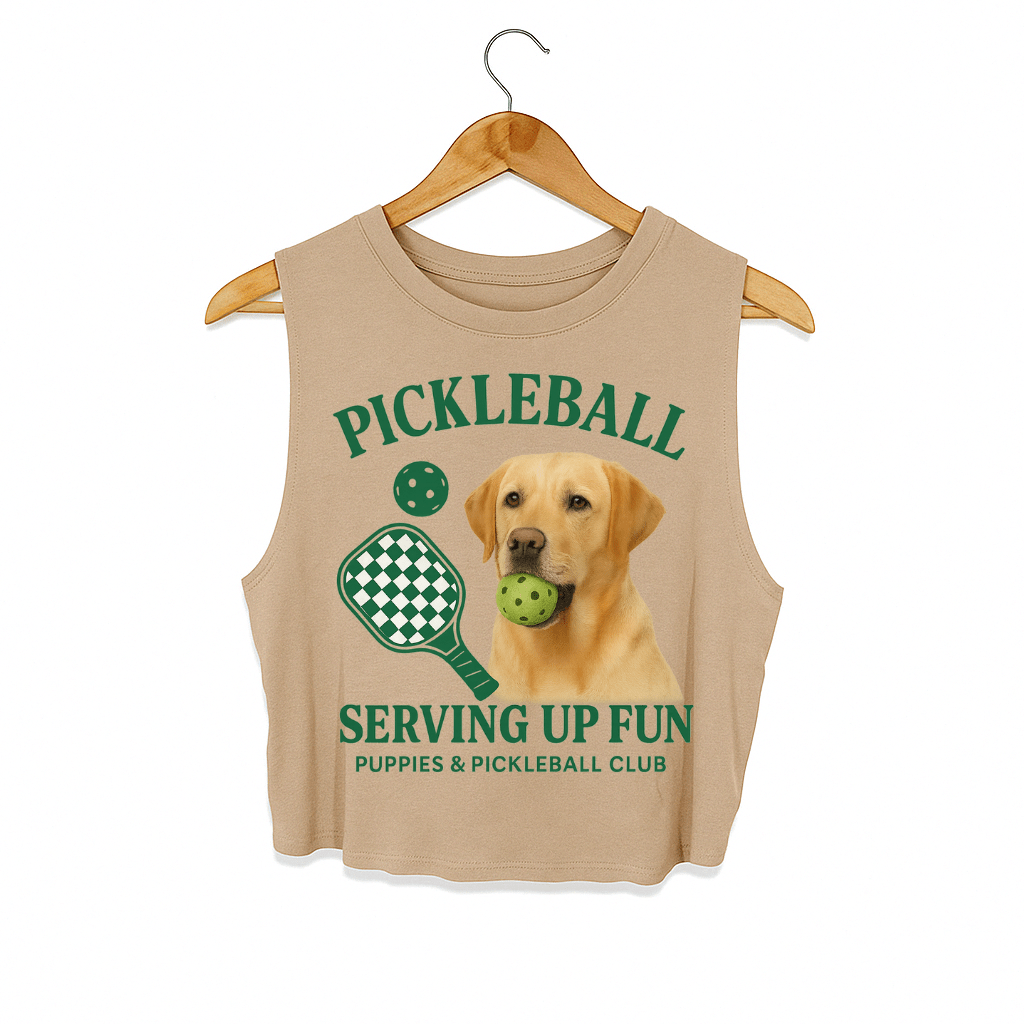 Pickleball Puppies Club | Puppies Soft Crop Tank - Puppies Make Me Happy