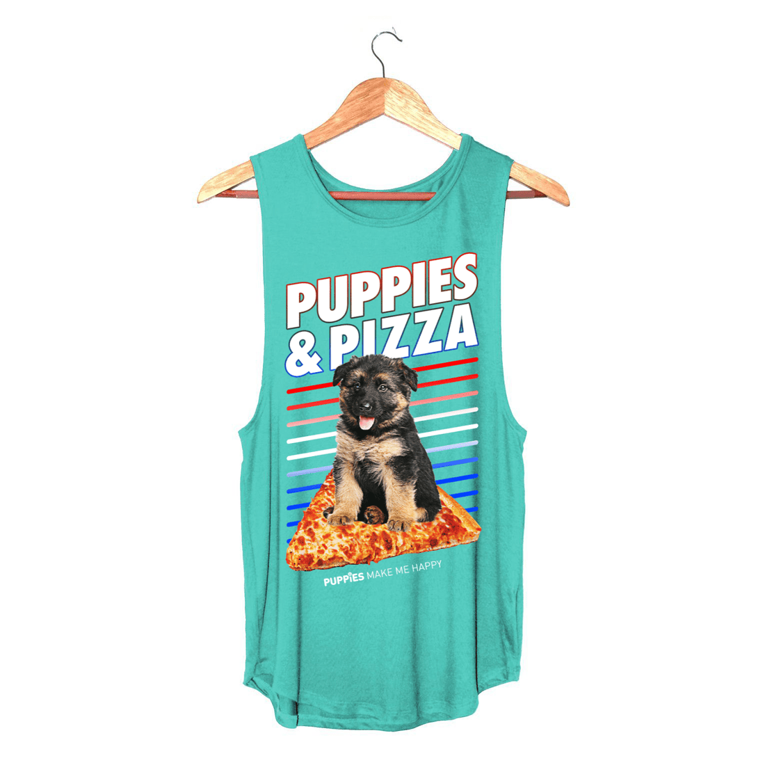 Puppies & Pizza | Puppies Soft Women's Sleeveless Tank - Puppies Make Me Happy