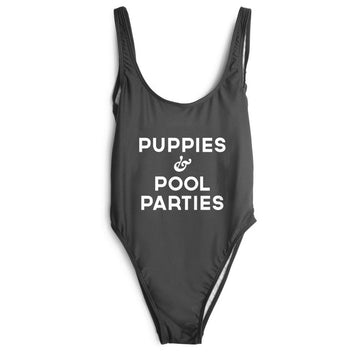 Puppies & Pool Parites | One Piece Swimsuit | For Happy Dog Lovers