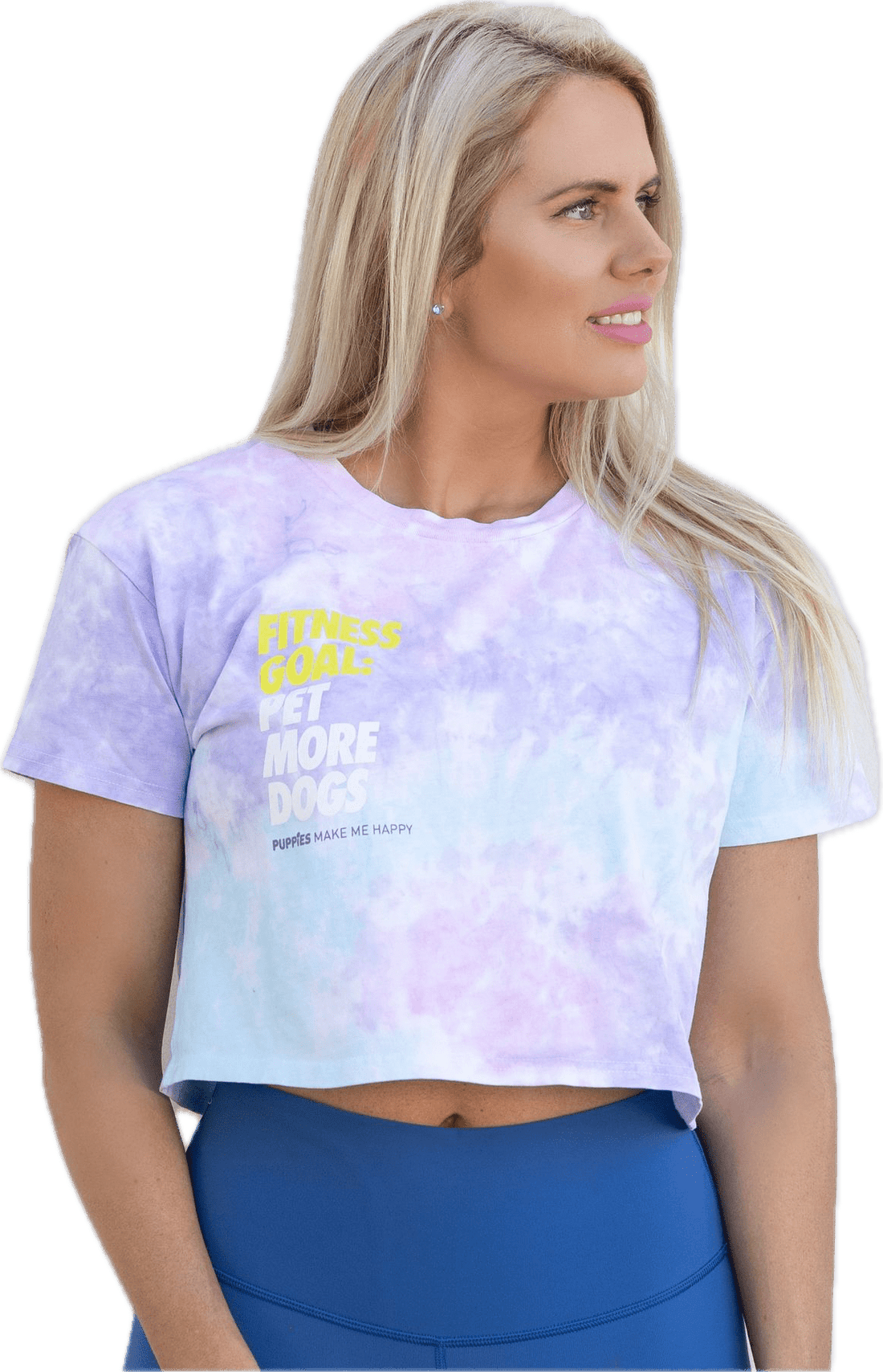 Fitness Goal Crop Tee | Gift for Dog Lovers - Puppies Make Me Happy