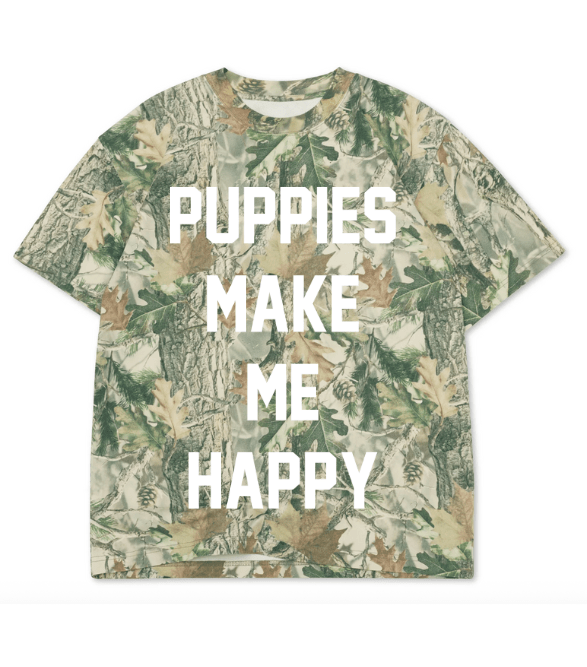Puppies Make Me Happy Uni - Sex Shirt | Present for Dog Lovers - Puppies Make Me Happy