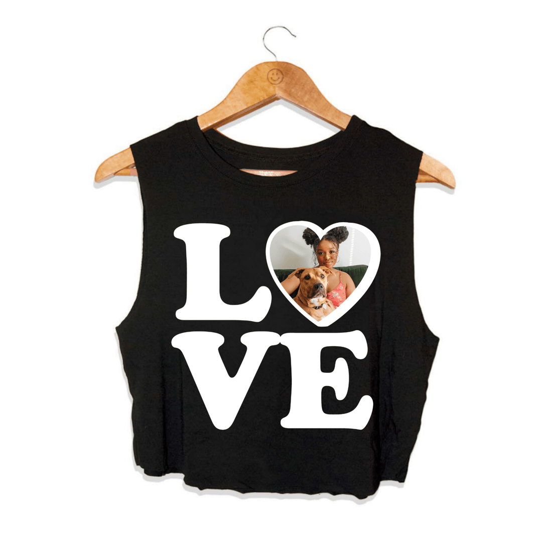 Your Dog Here | Big Love Crop Tank | Custom Valentine’s Present for Dog Owners - Puppies Make Me Happy