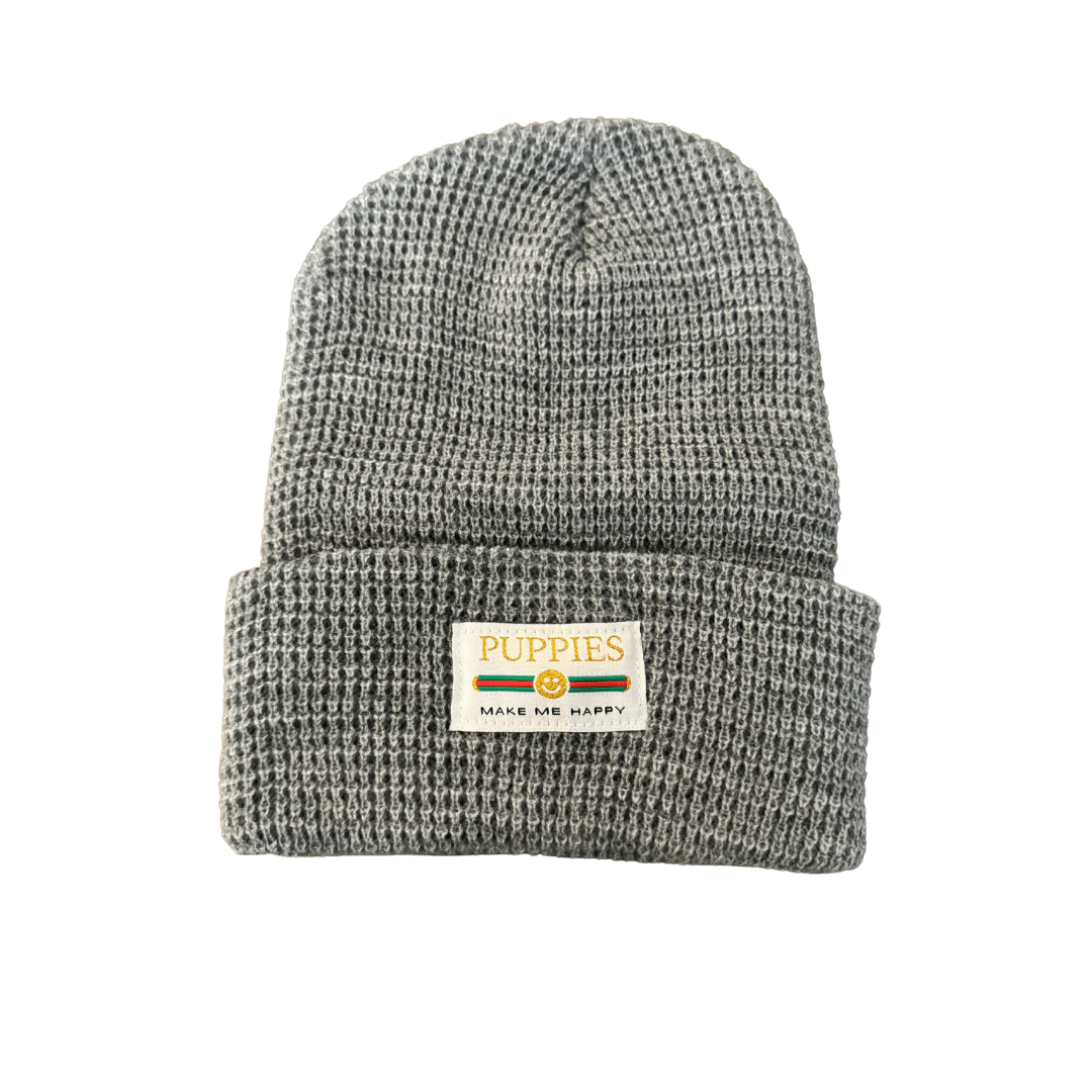 Pup Lux | Gold Label Waffle Beanie - Puppies Make Me Happy
