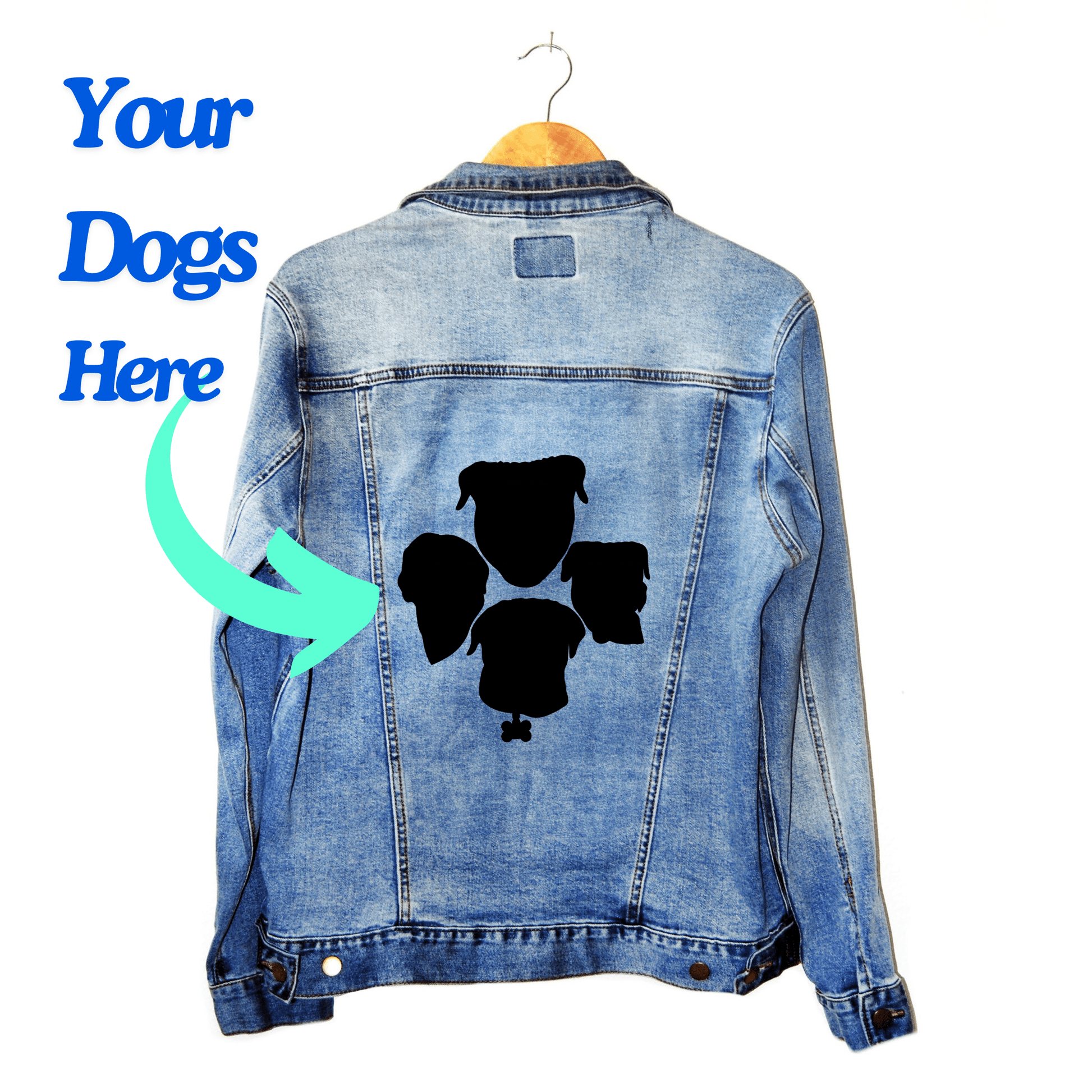 Your Dog Here | Custom Your Dog's Face | Uni - Sex Denim Jean Jacket - Puppies Make Me Happy