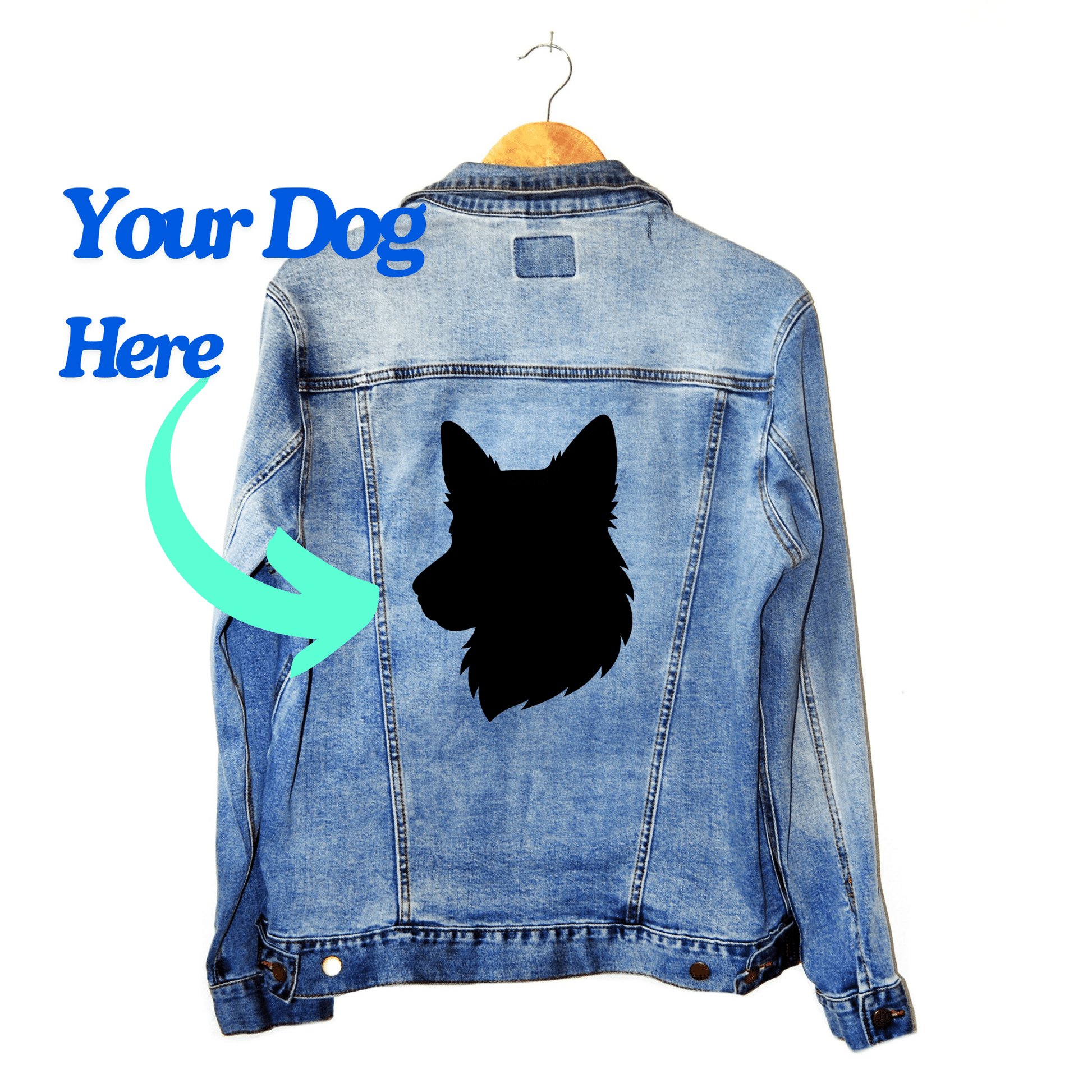 Your Dog Here | Custom Your Dog's Face | Uni - Sex Denim Jean Jacket - Puppies Make Me Happy