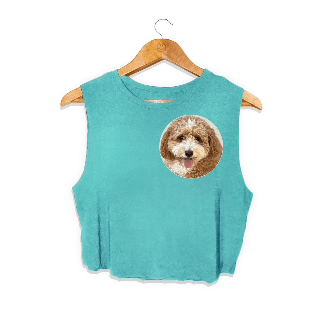 Custom Pet Face | Crop Tank | Present for Dog Owners | Made in USA - Puppies Make Me Happy