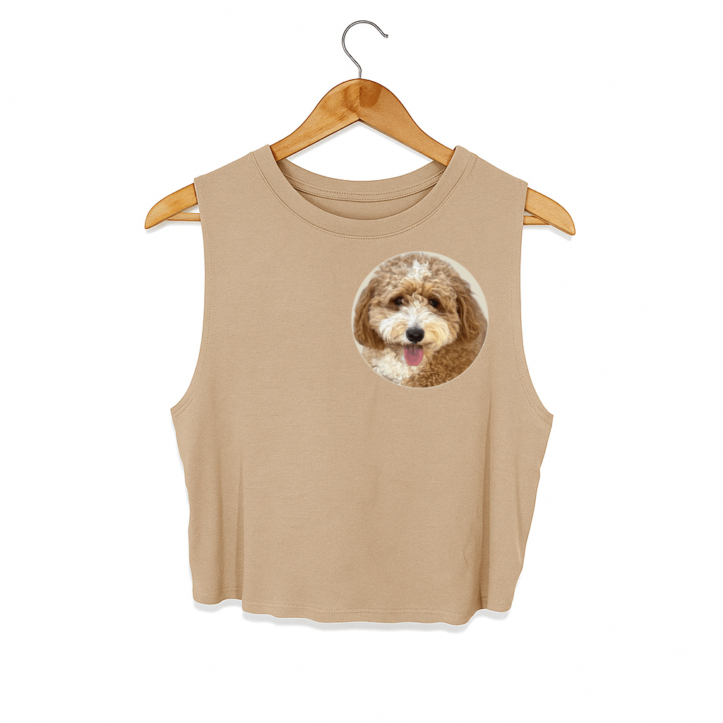 Custom Pet Face | Crop Tank | Present for Dog Owners | Made in USA - Puppies Make Me Happy