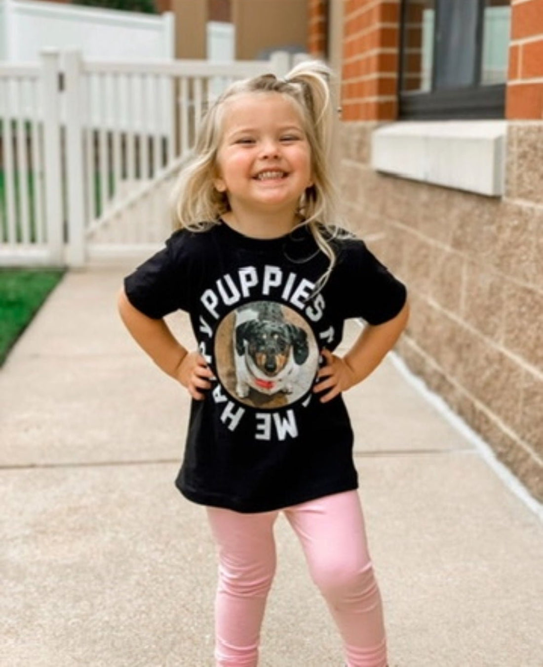 Your Dog Here - Smiley - Youth Tee - Puppies Make Me Happy