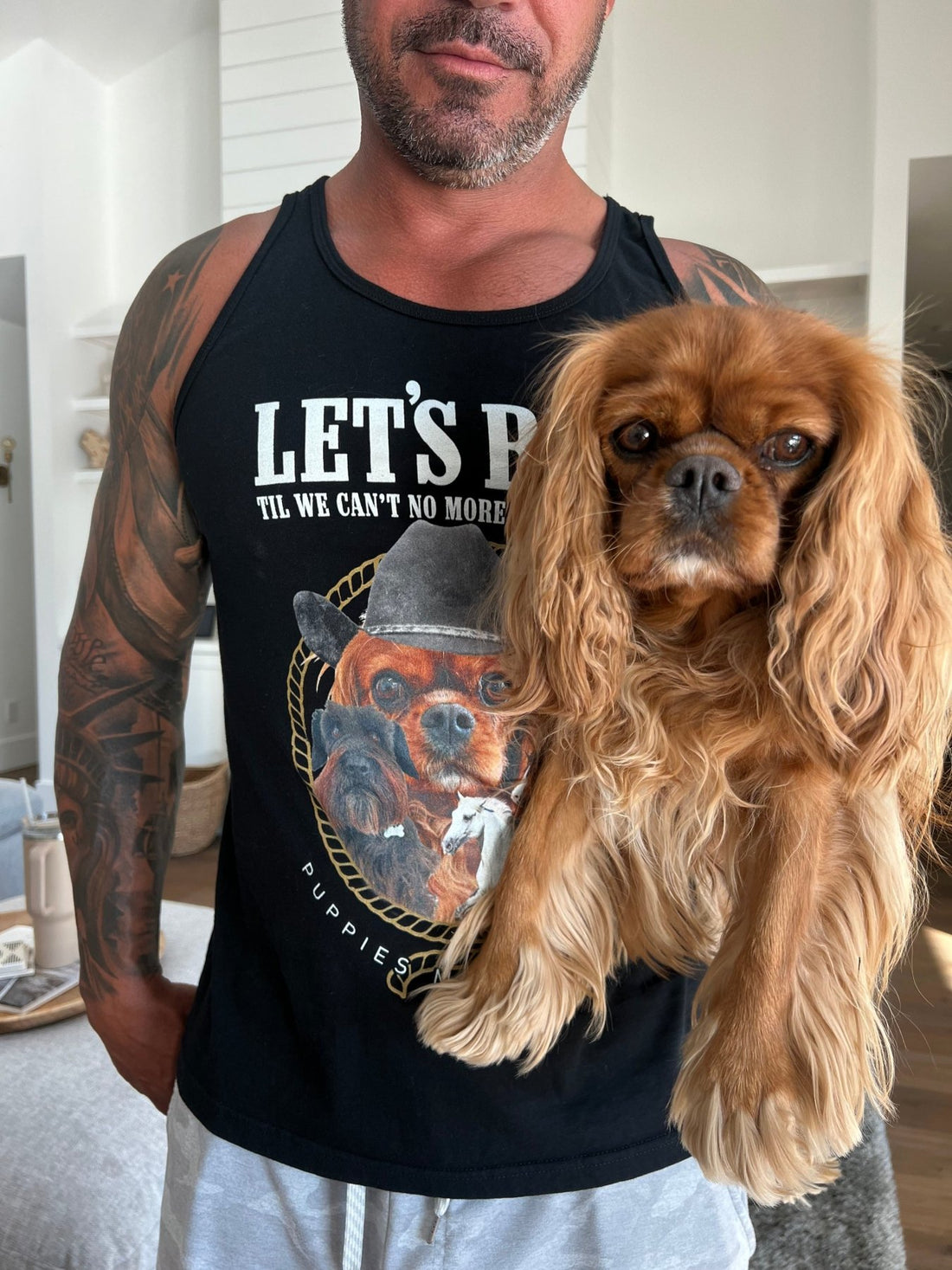 Your Dog Here - Let's Ride | Soft Cotton Uni - Sex Tee - Puppies Make Me Happy