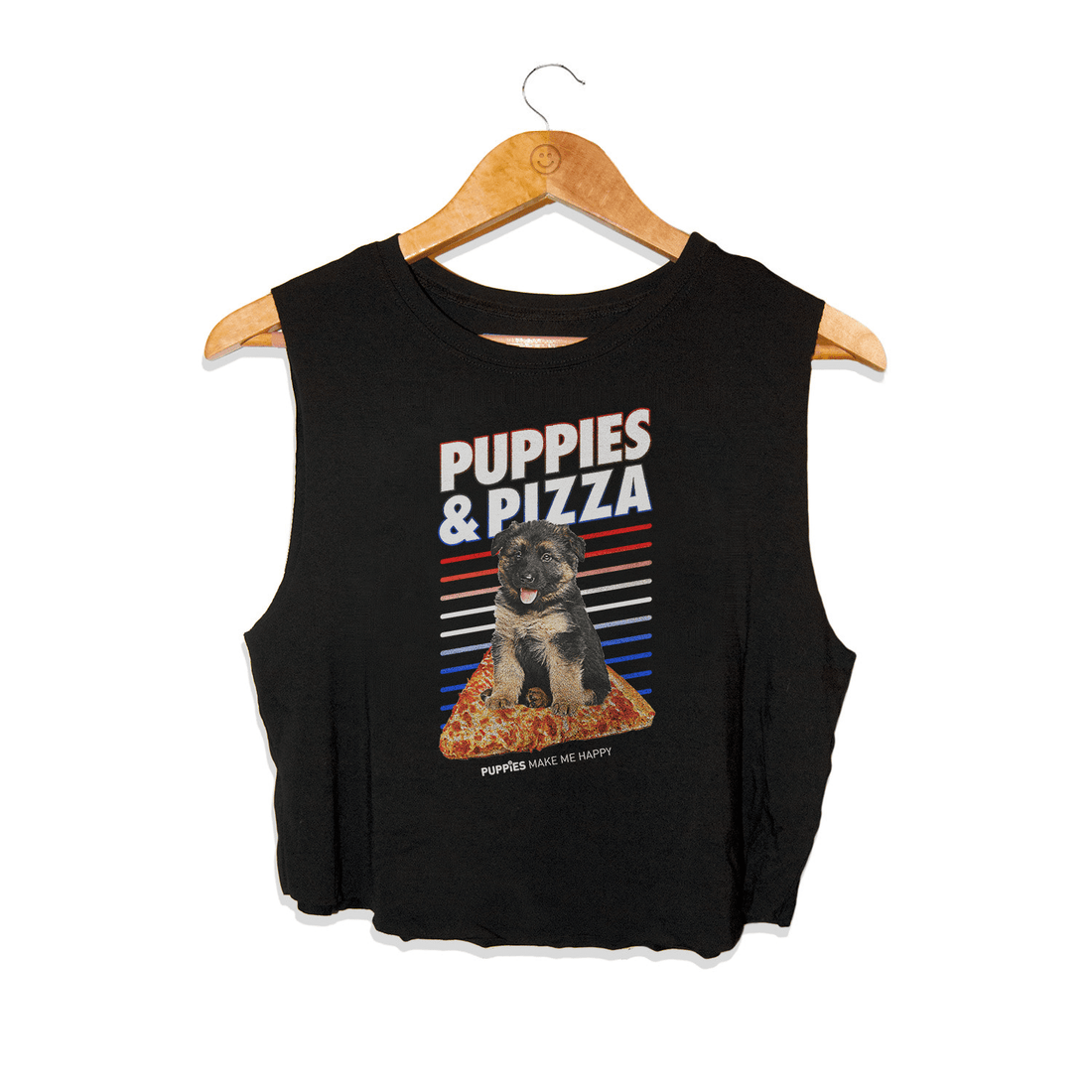Puppies & Pizza Crop Top | Custom Dog Lover Shirt | Gift for Dog Moms - Puppies Make Me Happy