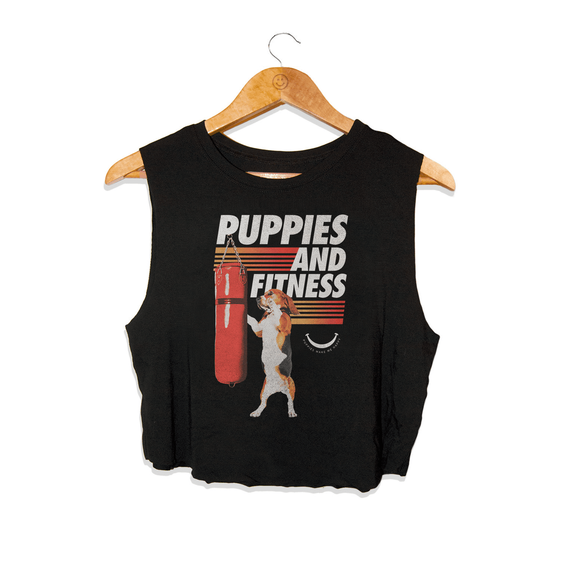Knockout Puppies Crop Top | Dog - Themed Workout Shirt - Puppies Make Me Happy