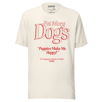 Pet More Dogs | Red Font | Soft Cotton Unisex Crewneck Shirt