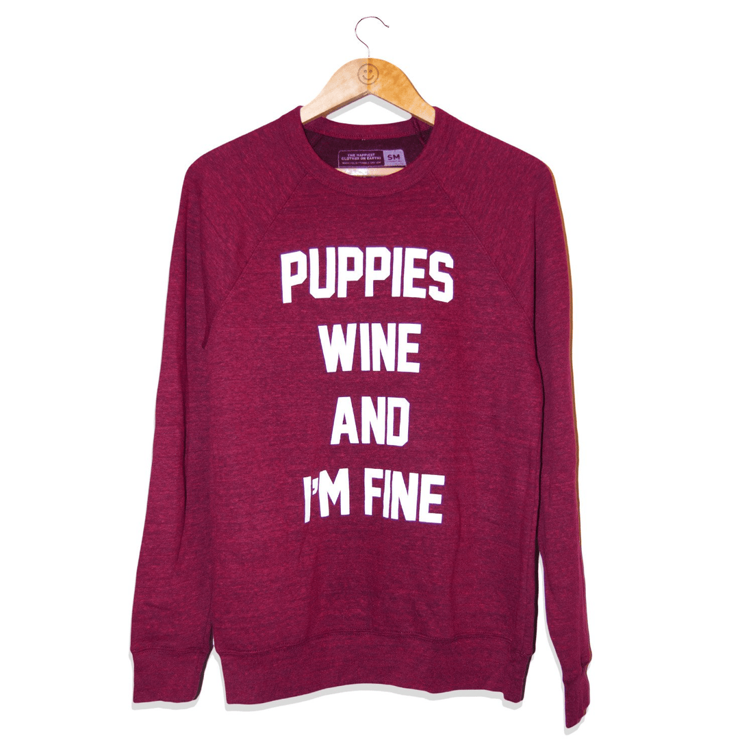 Puppies Wine & I'm Fine | Sweatshirt - Puppies Make Me Happy