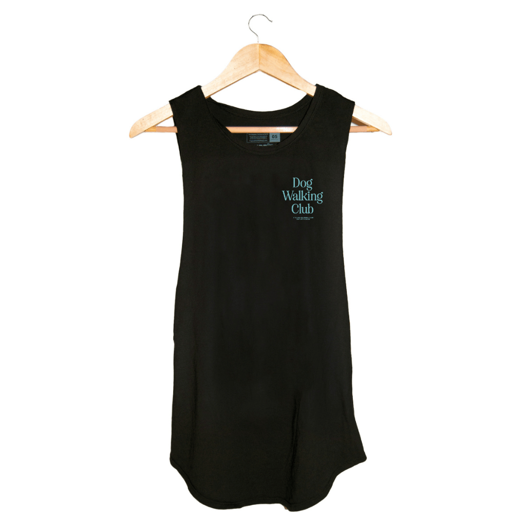 Dog Walking Club | Teal Font | Women's Sleeveless - Puppies Make Me Happy