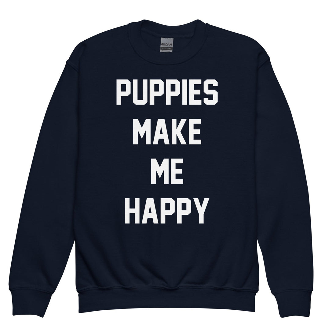 Title Tee | Youth crewneck sweatshirt - Puppies Make Me Happy