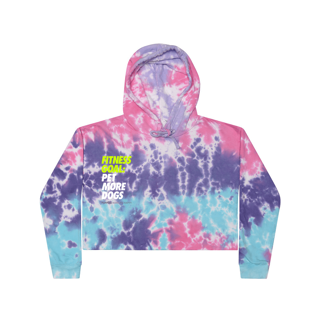 Fitness Goals | Tie - Dye Crop Hoodie - Puppies Make Me Happy