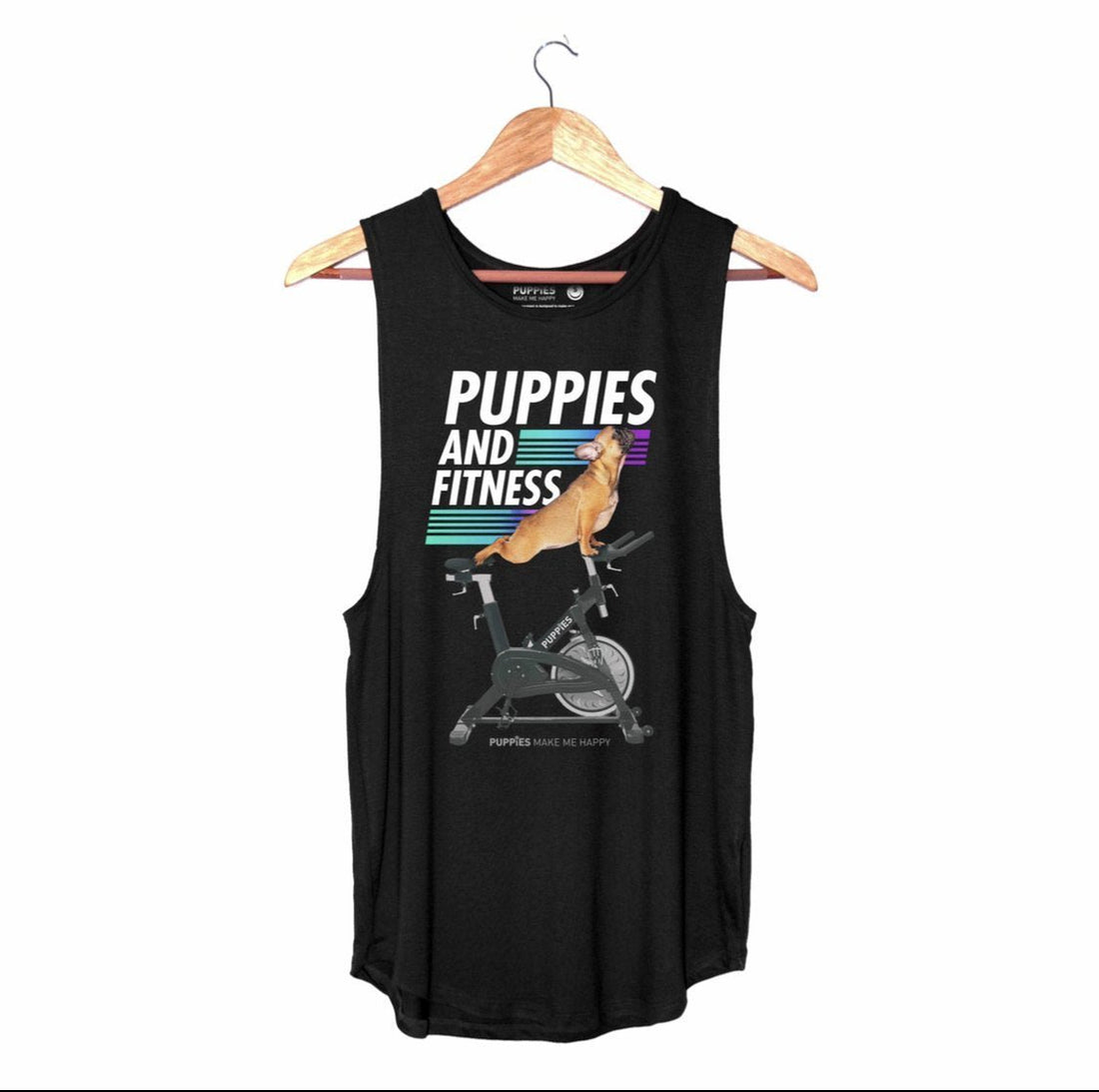 Puppies & Spin Bike Future Colors | Sleeveless - Puppies Make Me Happy