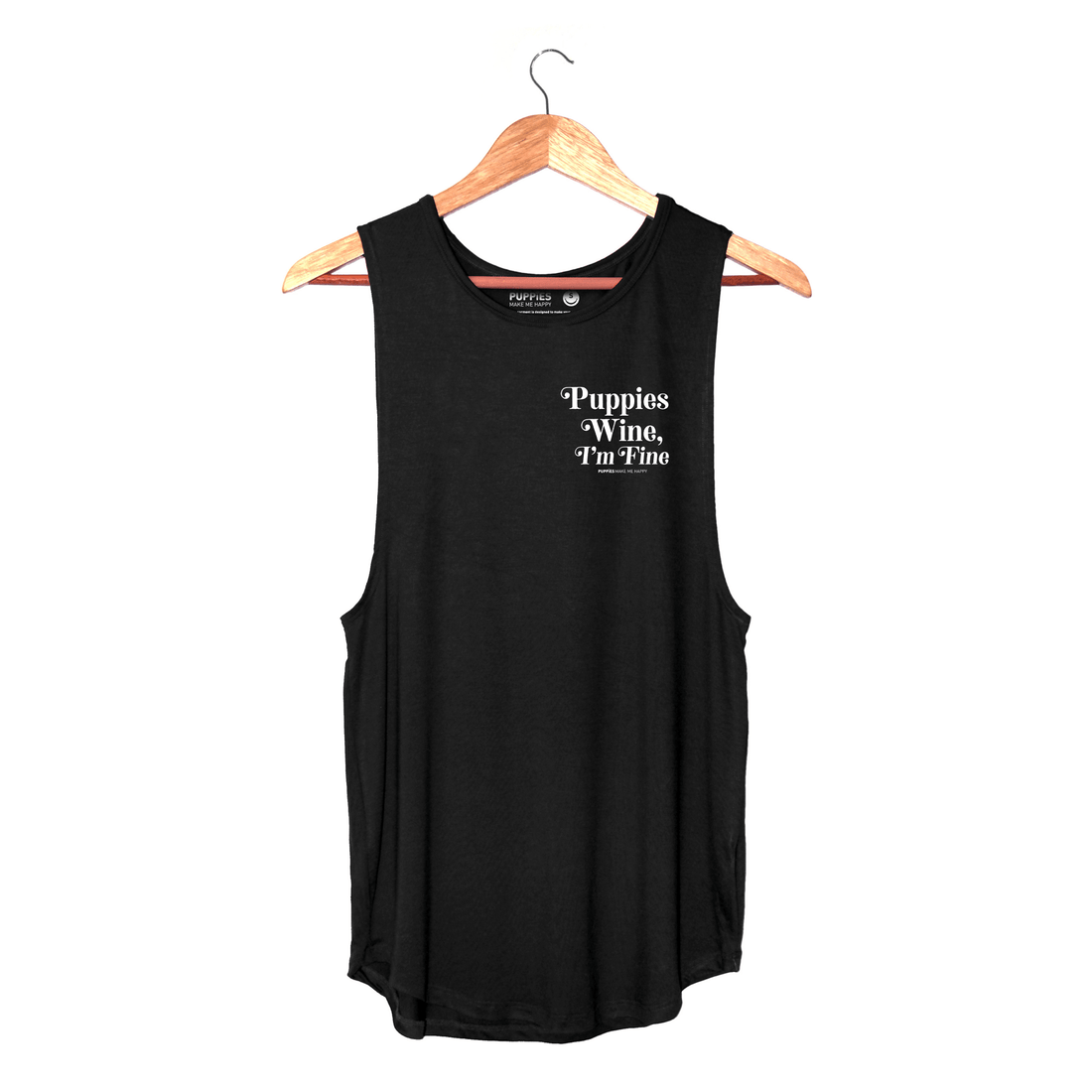 Puppies & Wine 2.0 - Women's Sleeveless - Puppies Make Me Happy